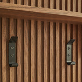 Render Walnut Fluted Coat Rack Panel With Shelf - Ornate Home