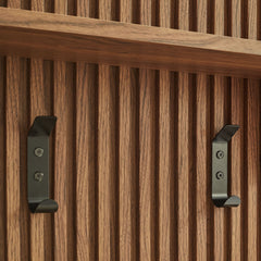 Render Walnut Fluted Coat Rack Panel With Shelf - Ornate Home