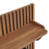 Render Walnut Fluted Coat Rack Panel With Shelf - Ornate Home