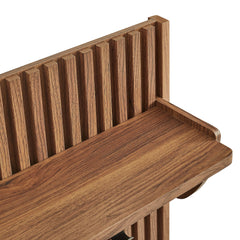 Render Walnut Fluted Coat Rack Panel With Shelf - Ornate Home