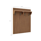 Render Walnut Fluted Coat Rack Panel With Shelf - Ornate Home
