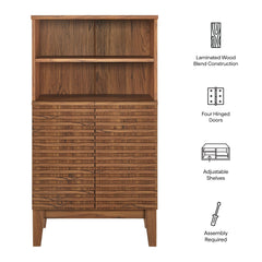 Render Walnut Freestanding Bathroom Storage Cabinet - Ornate Home