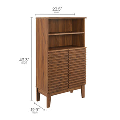 Render Walnut Freestanding Bathroom Storage Cabinet - Ornate Home