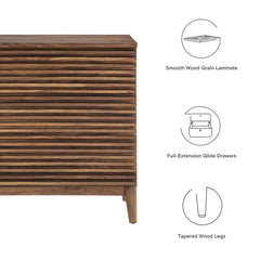 Render Walnut Large 3-Drawer Nightstand - Ornate Home