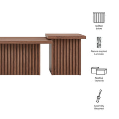 Render Walnut Nesting Coffee Tables (Set of 2) - Ornate Home