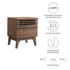 Render Walnut Nightstand - 15x19" - Ornate Home
