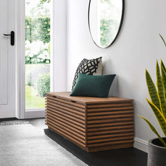 Render Walnut Storage Bench - Ornate Home