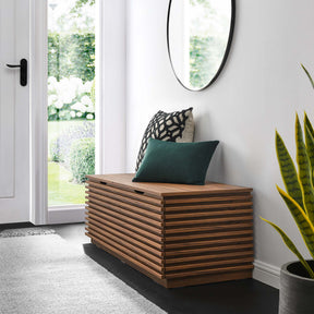 Render Walnut Storage Bench - Ornate Home
