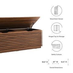Render Walnut Storage Bench - Ornate Home