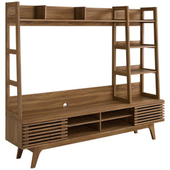 Render Walnut TV Stand Entertainment Center - Ornate Home