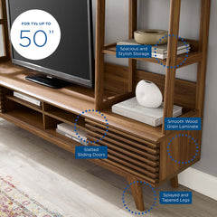 Render Walnut TV Stand Entertainment Center - Ornate Home