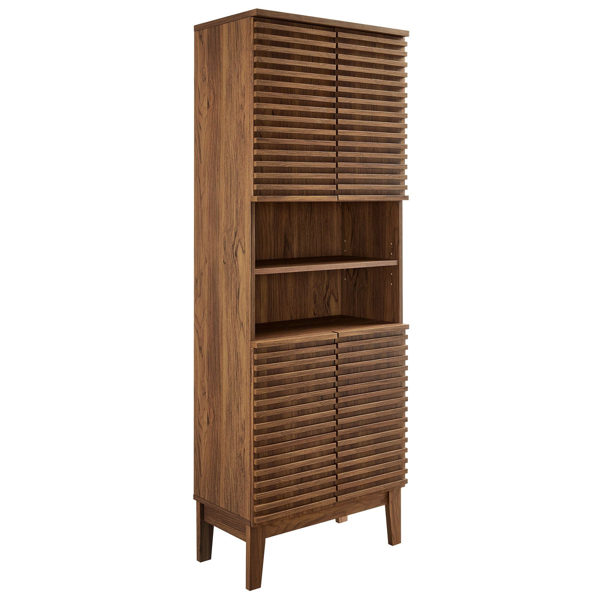 Render Walnut Tall Bathroom Storage Cabinet - Ornate Home