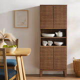 Render Walnut Tall Bathroom Storage Cabinet - Ornate Home