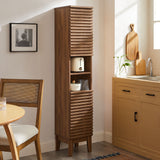 Render Walnut Tall Narrow Bathroom Storage Cabinet - Ornate Home