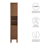 Render Walnut Tall Narrow Bathroom Storage Cabinet - Ornate Home
