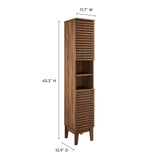 Render Walnut Tall Narrow Bathroom Storage Cabinet - Ornate Home