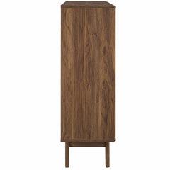 Render Walnut Three-Tier Display Storage Cabinet Stand - Ornate Home