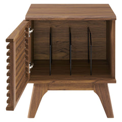 Render Walnut Vinyl Record Display Stand - 17.5x18.5" - Ornate Home