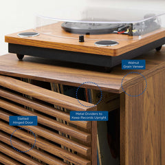 Render Walnut Vinyl Record Display Stand - 17.5x18.5" - Ornate Home