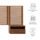 Render Walnut Wall Mount King Headboard and Modern Nightstands - Ornate Home