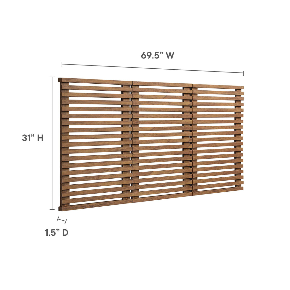 Render Walnut Wall Mount Queen Headboard - Ornate Home