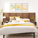 Render Walnut Wall Mount Queen Headboard and Modern Nightstands - Ornate Home