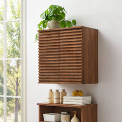 Render Walnut Wall Mounted Bathroom Cabinet - Ornate Home