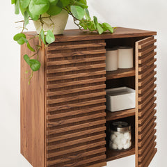 Render Walnut Wall Mounted Bathroom Cabinet - Ornate Home