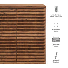 Render Walnut Wall Mounted Bathroom Cabinet - Ornate Home
