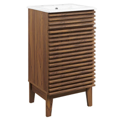 Render Walnut/White 18" Bathroom Vanity Cabinet - Ornate Home