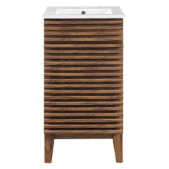 Render Walnut/White 18" Bathroom Vanity Cabinet - Ornate Home