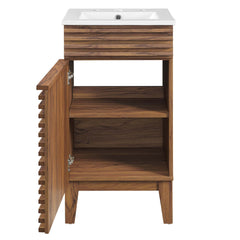 Render Walnut/White 18" Bathroom Vanity Cabinet - Ornate Home