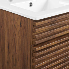Render Walnut/White 18" Bathroom Vanity Cabinet - Ornate Home