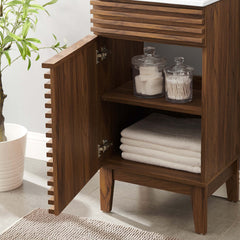 Render Walnut/White 18" Bathroom Vanity Cabinet - Ornate Home