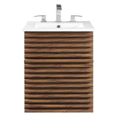 Render Walnut/White 18" Wall-Mount Bathroom Vanity - Ornate Home