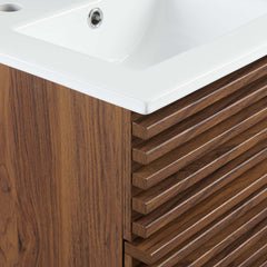 Render Walnut/White 18" Wall-Mount Bathroom Vanity - Ornate Home