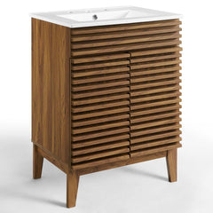 Render Walnut/White 24" Bathroom Vanity - Ornate Home