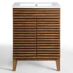 Render Walnut/White 24" Bathroom Vanity - Ornate Home
