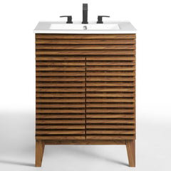 Render Walnut/White 24" Bathroom Vanity - Ornate Home