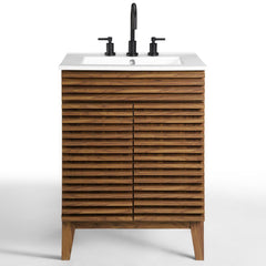 Render Walnut/White 24" Bathroom Vanity - Ornate Home