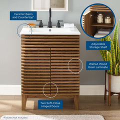Render Walnut/White 24" Bathroom Vanity - Ornate Home