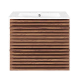 Render Walnut/White 24" Wall-Mount Bathroom Vanity - Ornate Home