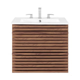 Render Walnut/White 24" Wall-Mount Bathroom Vanity - Ornate Home