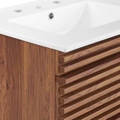 Render Walnut/White 24" Wall-Mount Bathroom Vanity - Ornate Home
