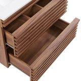Render Walnut/White 24" Wall-Mount Bathroom Vanity - Ornate Home