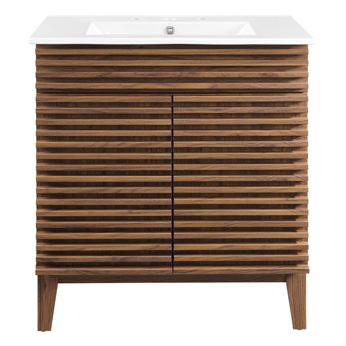 Render Walnut/White 30" Bathroom Vanity Cabinet - Ornate Home