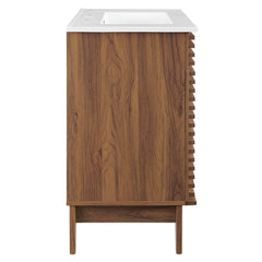 Render Walnut/White 30" Bathroom Vanity Cabinet - Ornate Home