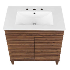 Render Walnut/White 30" Bathroom Vanity Cabinet - Ornate Home