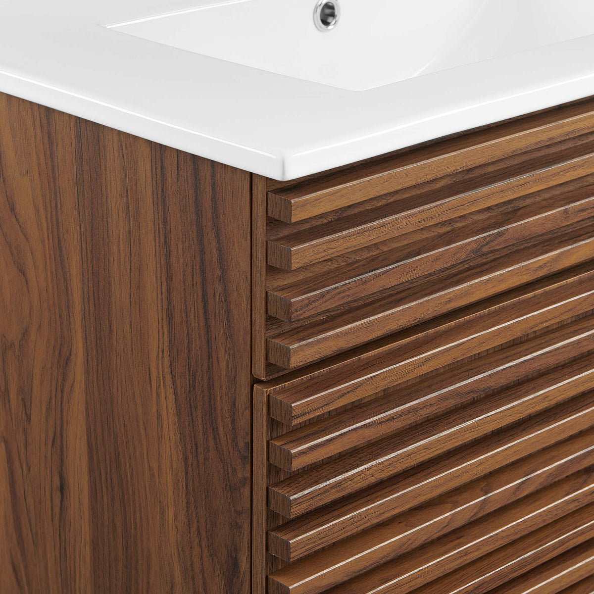 Render Walnut/White 30" Bathroom Vanity Cabinet - Ornate Home