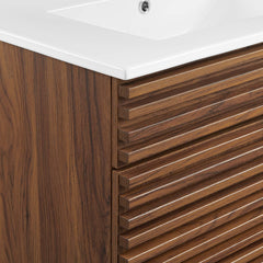 Render Walnut/White 30" Bathroom Vanity Cabinet - Ornate Home